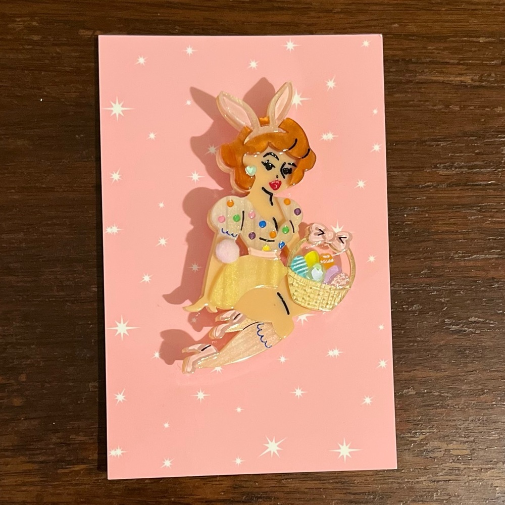 Bunny Belle Brooch by Lipstick & Chrome-Tawny